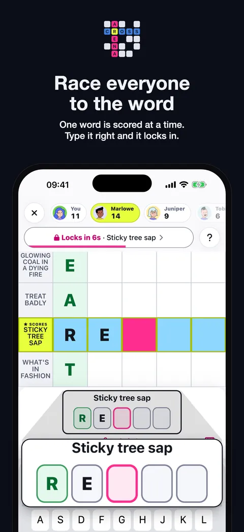 Racing to score a word on the board